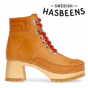 NWT Swedish Hasbeens Trail Lace Up bootie Boots